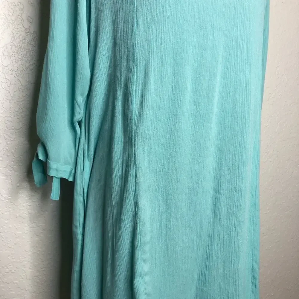 Soft Surroundings light blue cold shoulder shift dress size Petite Medium PM